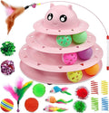 UPSKY 20 PCS Cat Toys Set with Teaser, Mice, Spring, and Various Ball Toys | Puzzle Kitten Toys, Sturdy Structure, Detachable Design, Easy to Assemble, Anti-Slip, Reduces Boredom for Indoor Cats by UPSKY