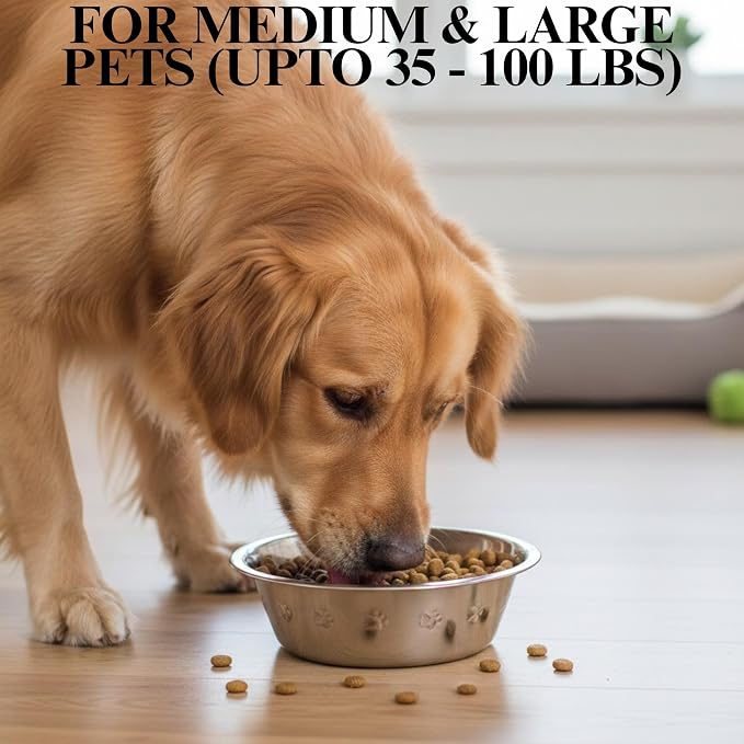 2-Pack Stainless Steel Dog Bowls 9" Wide 3" Height Pet Feeder | Food, Water Dish fits Raised Pet feeder with hole width 8.3" to 8.7" - Image 5