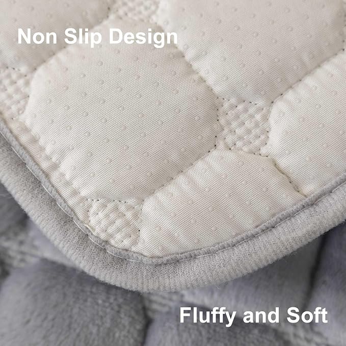 Velvet Washable Couch Cover for Pets Dogs, Non Slip Sectional Sofa Covers for 3 Cushion Couch Sofa L Sharped Sofa Slipcovers, Furniture Protector (1 PCS 36"x94",Light Grey) - Image 5
