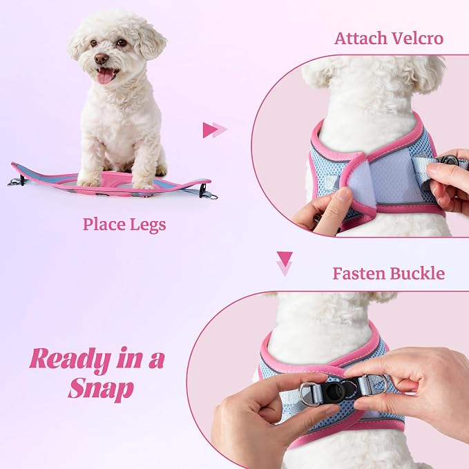 No Pull Dog Puppy Harness and Leash Set Reflective Mesh Vest Medium - Image 4