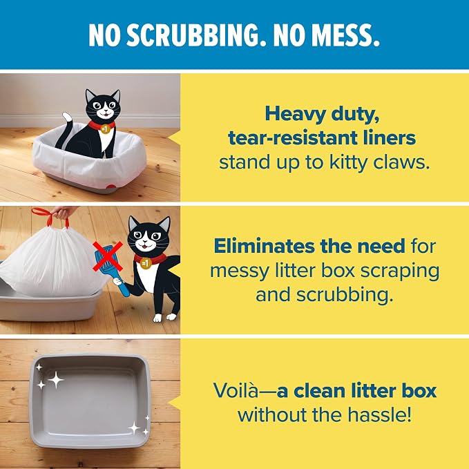 Jonny Cat Litter Box Liners Heavy Duty, Tear & Leak Resistant Jumbo 15ct - Image 5