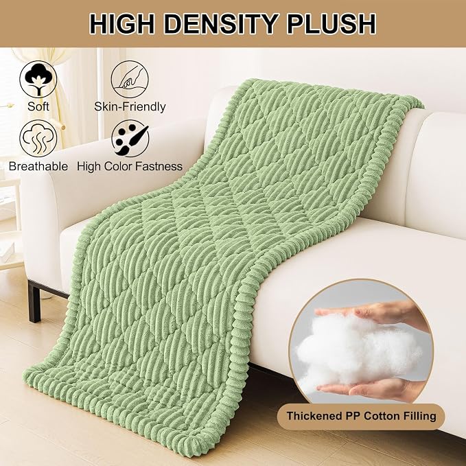 Smiry Couch Cover for Dogs Washable, Non Slip Fuzzy Pet Sofa Protector | Soft Thick Furniture Cover for Sofa, Loveseat and Sectional, Scratch & Pet Hair Resistant (Sage Green, 27.6" x 82.7") - Image 9