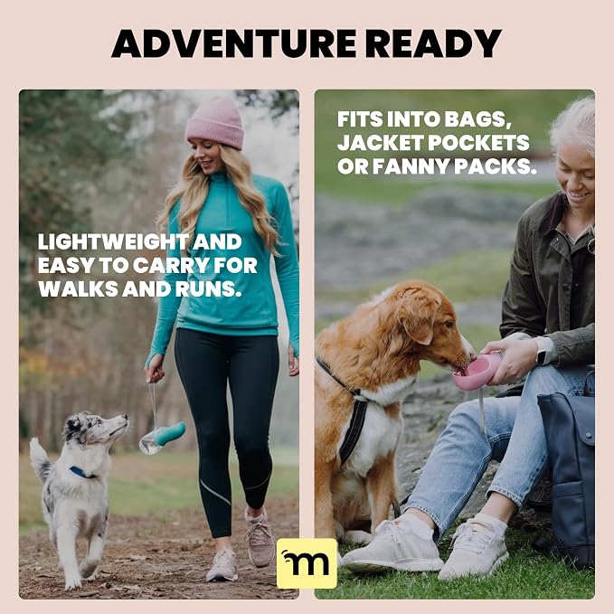 MalsiPree Leak-Proof Portable Dog Water Bottle for Travel - 19 oz, with Pink Bowl - Food Grade Plastic - Dog Bowls - Puppy Essentials - Pet Water Bottle for Trail Hiking, Park Visit & Beach Days - Image 7