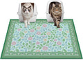 Glittme Cat Litter Mat, 33"x22" Non-Slip Washable Trapping Mat for Cats | Litter Trapping Mat With Thick PVC Coil To Catch Scatter, Soft On Paws And Waterproof Bottom To Protect Floors by Glittme