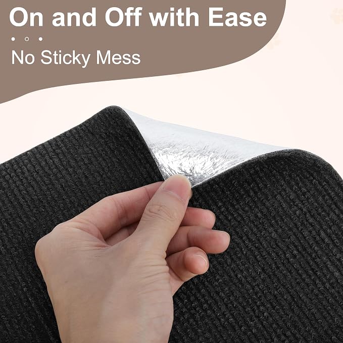 Cat Scratch Furniture Protector, Self-Adhesive Cat Scratcher Mat, Couch and Furniture Protector from Cat Claws, Black, 1 Set - Image 6