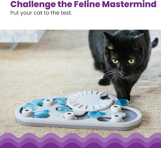 Catstages Nina Ottosson Rainy Day Puzzle & Play Cat Toy Treat Puzzle, 14" | Level 3 Advanced, 19 Hidden Treat Cups, Problem Solving, Interactive Enrichment, Slow Feeder, Indoor Cats & Kittens - Image 2