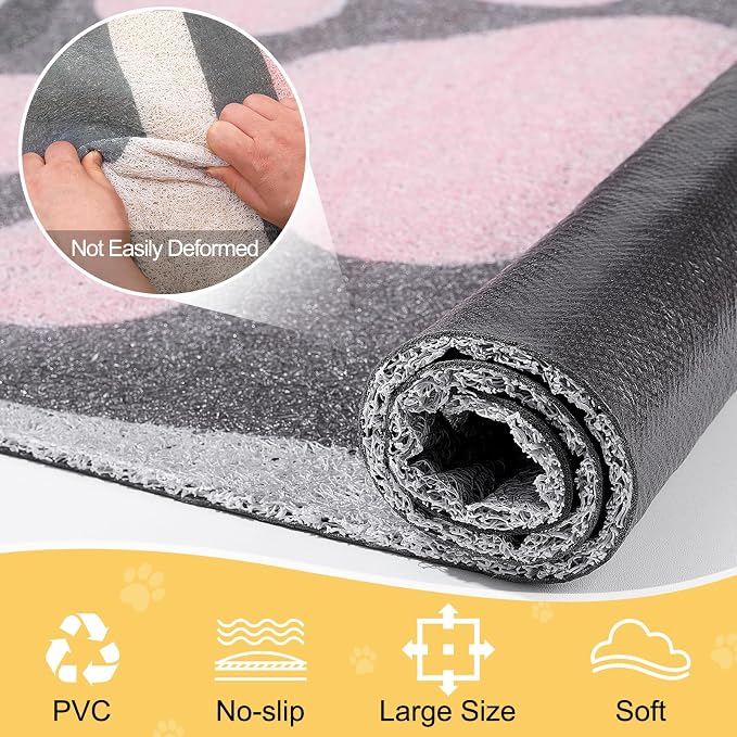 Unicorn Catcher Large Cat Litter Mat, 33.5"x22.4" Litter Trapping Mat | Kitty Litter Mat With Soft PVC Loop Mesh And Non-Slip Backing For Easy-Clean Floor Protection And Home Decor - Image 6