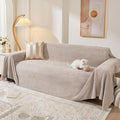 MEETSKY Couch Cover for 2 Cushion Sofa, Washable Cat Scratch Proof Sofa Covers Love Seat L Shape Soft Sectional Sofa Slipcover Furniture Protector for Dogs Pets Kids, 71" x 118", Oat by MEETSKY