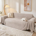 MEETSKY Couch Cover for 3 Cushion Sofa, Cat Scratch Proof Couch Protector Washable Sofa Covers Sectional Couch Covers for Dogs Soft L Shape Sofa Slipcover for Pets Kids, 91" x134”, Oat by MEETSKY