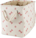 Bone Dry Pet Storage Collection Paw and Bone Print, Small Rectangle, 14x8x9", Rose by BoneDry