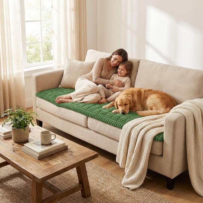 Smiry Couch Cover for Dogs, Non Slip Washable Sofa Protector for Pets | Soft Furniture Cover for Leather & Fabric Couches, Cozy Protect Against Fur, Dirt & Messes, Pet Friendly, 27.6"x82.7" - Image 6