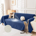 Deep Dream Cat-Scratch Resistant Couch Cover, Waterproof Sofa Cover for 3 Cushion Couch Washable, Pet Friendly Couch Protectors Anti Slip Thickened Love Seat Slipcovers for Dogs Pets,71" x 134",Blue by DeepDream