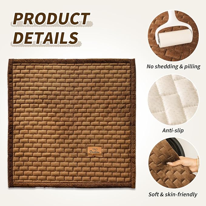 Couch Covers for Dogs Washable, Velvet Dog Couch Cover Protector, Fuzzy Plush Pet Sofa Cover for Backrest Armrest, Sofa Covers for Pets(1,Dark Brown,27.6"x27.6",Single Seater) - Image 3