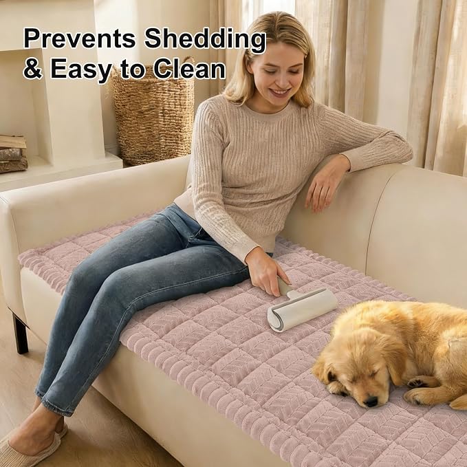 Smiry Couch Cover for Dogs, Non Slip Fuzzy Pet Sofa Covers Washable | Sofa Slipcovers for 3 Cushion Couch, Soft Thick Furniture Protector for Cats Dogs, Against Fur, Dirt, Scratch (27.6"x82.7") - Image 4