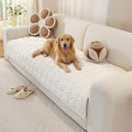OstepDecor Couch Cover for Dogs, Washable Non Slip Sofa Cover for Pets | Soft Couch Covers for Sofa, Loveseat and Sectional, Furniture Protector Against Pet Hair & Dirt (35.4" x 94.5", White) by OstepDecor