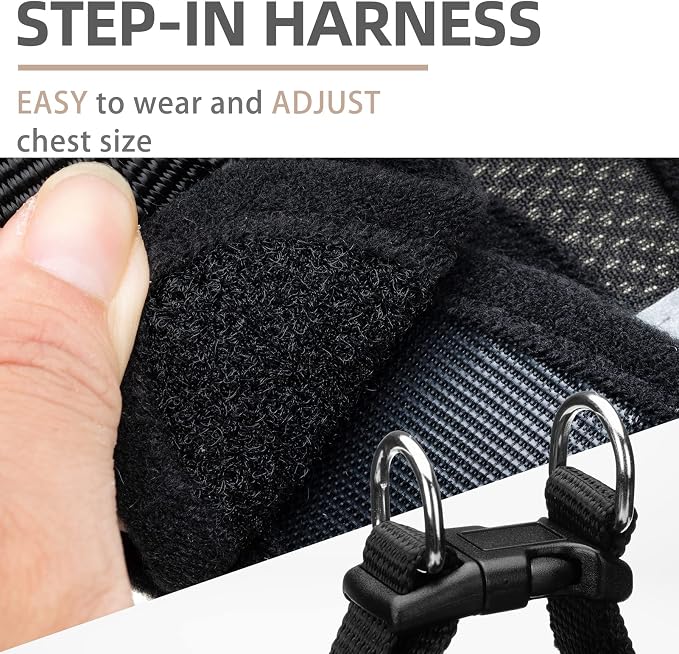 PUPTECK Dog Harness, Collar and Leash Set No Pull for Small Medium Sized | Soft Mesh Puppy Step-in Escape Proof Reflective No Choke Pet Cat Adjustable Walking Vest - Image 3