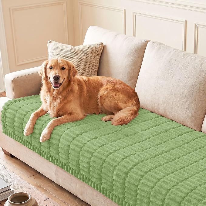 hyha Couch Cover for Dogs, Washable Non Slip Plush Flannel Sofa Protector | Thick Flannel, Anti-Slip Backing, Pet Hair & Scratch Protection, Fits Sofa & Loveseat (35.4" x 88") by hyha