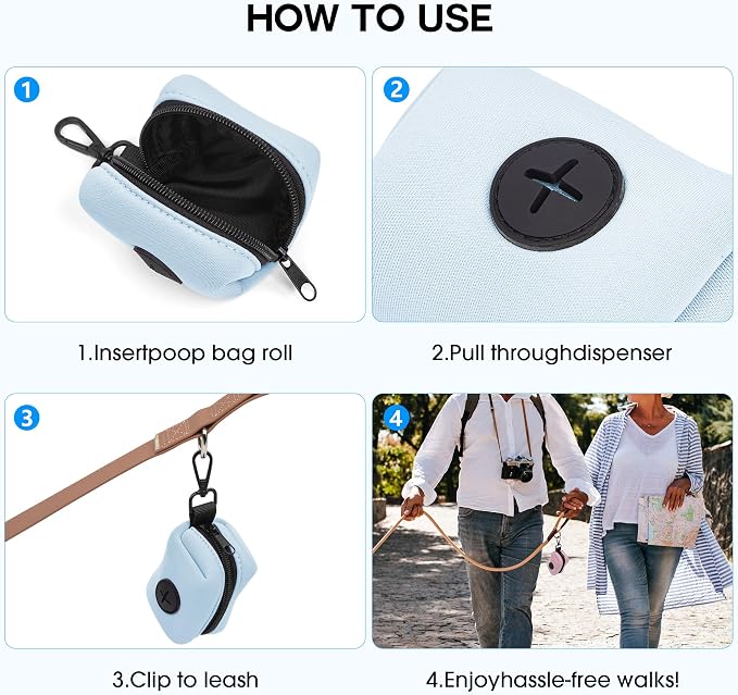 Wolfone Dog Waste Bag Holder Leash Poop Bag Dispenser with Secure Clip | Secure Clip Design Durable & Odor-Free Universal Bag Fit Lightweight & Portable Stylish Color Options - Image 4