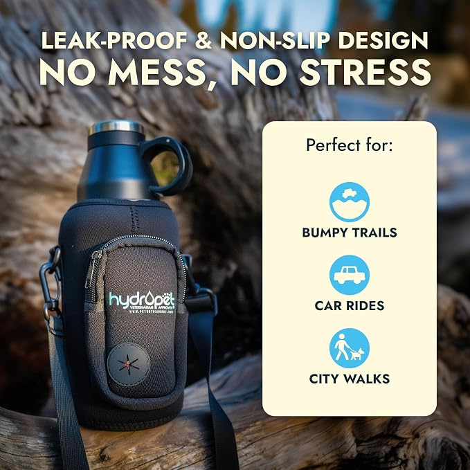 Hydropet Portable Dog Water Bottle (32 oz) - Insulated Dogs & Cats Travel Bottles, Stainless Steel - Detachable Dog Food Bowl and Water Bowl - Great for Daily Walks - Puppy Essentials & Accessories - Image 3