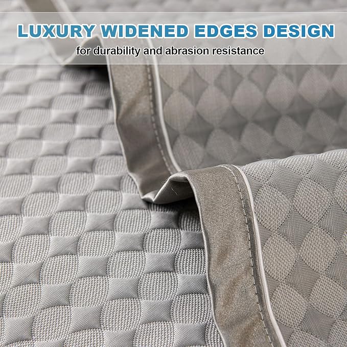 OTOB Cooling Couch Cover for Dogs Washable Non Slip Sofa Protector, 1 Piece | Elegant Gray, 35.4"x70.9", Premium Ice Silk Fabric, Modern Geometric, Soft, 3D Breathable, Pet Friendly Furniture Cover - Image 7