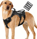 WINSEE Escape Proof Dog Harness with Double Handle+4 Removable Patches | Service Working Molle Harness with Double Handle for Large Dogs, Tactical Pet Reflective Vest for Walking Hiking Hunting by WINSEE