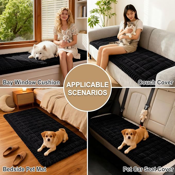 hyha Couch Cover for Dogs, Washable Non Slip Plush Flannel Sofa Protector | Thick Flannel, Anti-Slip Backing, Pet Hair & Scratch Protection, Fits Sofa & Loveseat (27.6" x 47") - Image 4