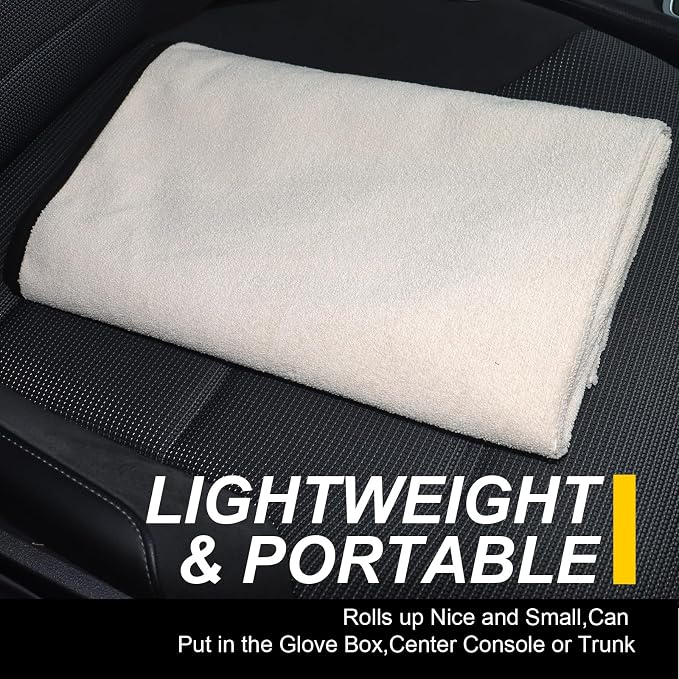 Back Seat Cover for Car Trucks Van SUV Jeep,Waterproof Rear Bench Towel Seat Covers for Dogs and Kids,Automotive Backseat Protector (Off-White) - Image 8