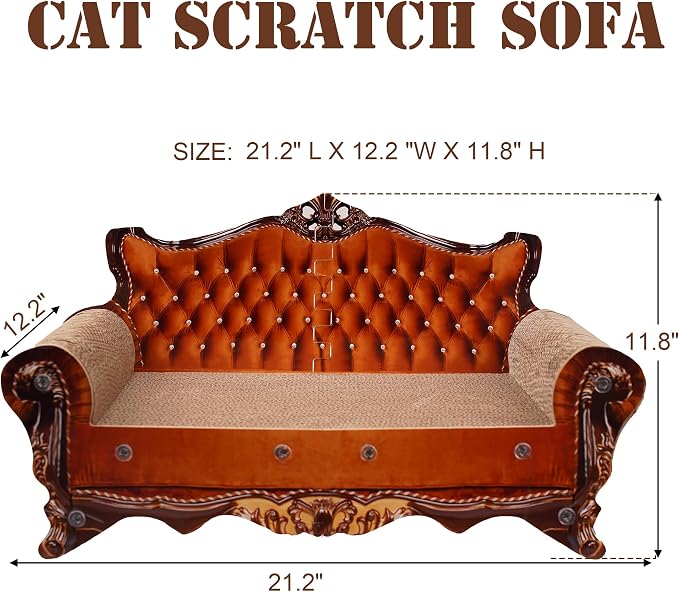 Sofa Shaped Scratching Couch,Thick Scratching Cardboard, Lounge Bed for Indoor Rest&Play, Sofa Scratcher Pad (21.2" L X 12.2 "W X 11.8" H) - Image 2