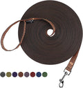 Hi Kiss Dog/Puppy Obedience Recall Training Agility Lead - 15ft 20ft 30ft 50ft 100ft Training Leash - Great for Training, Play, Camping, or Backyard(100ft,Black_Orange) by HiKiss