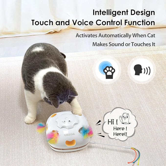ORSDA Cat Toys for Indoor Cats, 4 in 1 Interactive Cat Toys, Automatic Cat Toy Kitten Toy, Rechargeable Electric Enrichment Toy for Cat Toy for Bored Indoor Adult Cats Hide and Seek, Whack-A-Mole - Image 5