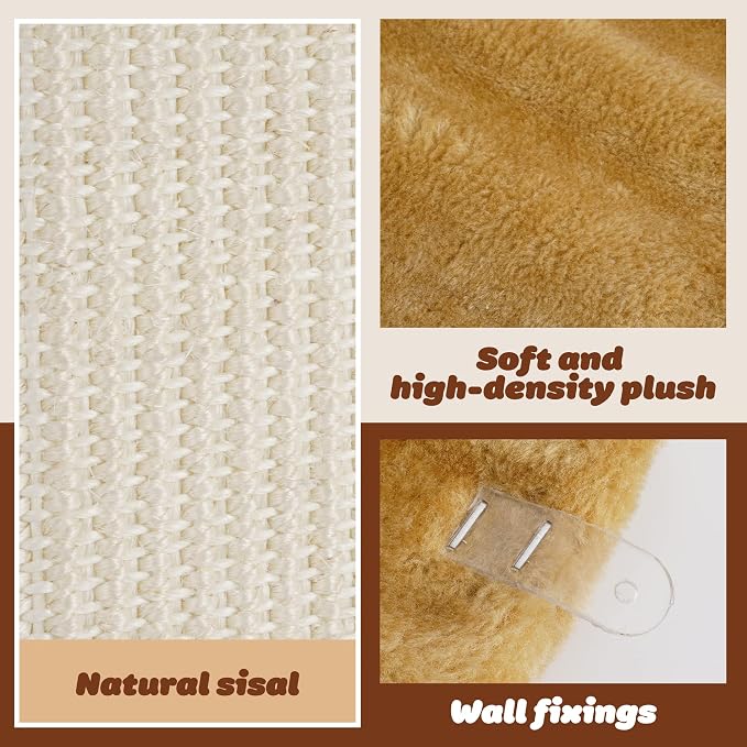 Lahas Cat Wall Corner Scratcher Furniture Protector Kittens Scratch Board Sisal Cat Scratching Pad Wall Mounted for Indoor Cats - Image 3