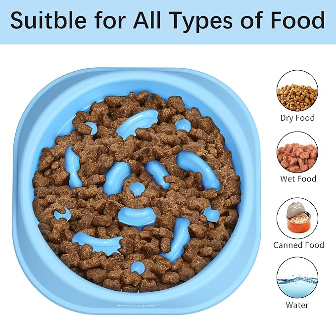 MateeyLife 2-Pack Slow Feeder Dog Bowls, 1 Cup, Dog Puzzle Feeder Bowl | Food-contact safe, dishwasher safe, non-slip base, maze design, for fast eaters, for dogs and cats, daily mealtimes - Image 6
