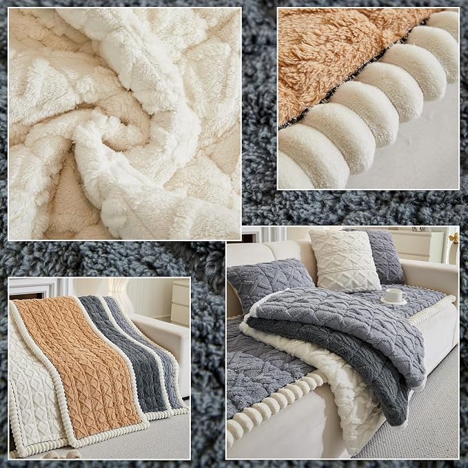 Tiwwie Couch Cover for Dogs Fuzzy Sofa Covers for Pet, Non Slip Sofas Pad | Dog Cover for Couch with Grip Backing, Pet-Friendly Washable Sofa Slipcover Cushion Protector, Pet Dogs Mat - Image 5
