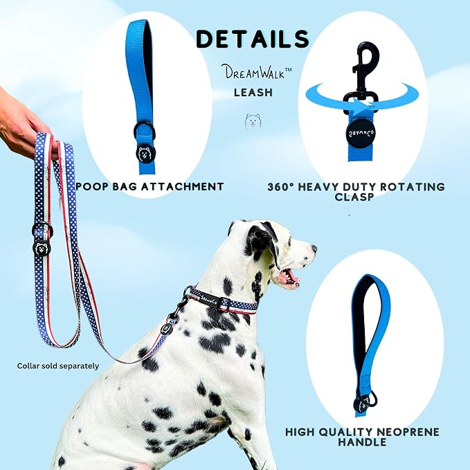 ShawnCo Dream Walk Dog Leash (Mustang Red,Small) | Soft Neoprene Handle, Premium, Durable, Nylon Pet Leash for Small, Medium and Large Dogs, For Everyday Walks and Training - Image 2