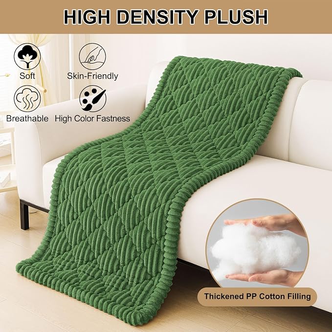 Smiry Couch Cover for Dogs Washable, Non Slip Fuzzy Pet Sofa Protector | Soft Thick Furniture Cover for Sofa, Loveseat and Sectional, Scratch & Pet Hair Resistant (Olive Green, 27.6" x 88") - Image 9