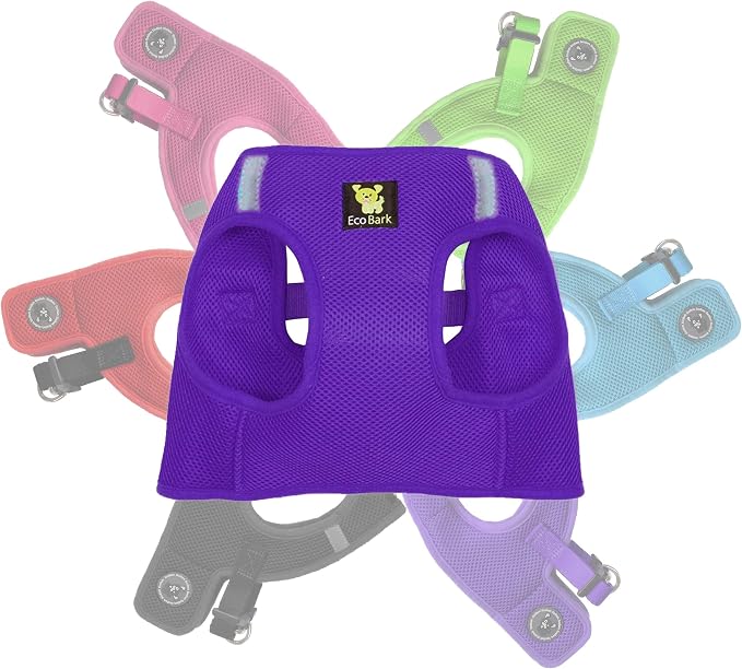 EcoBark Step in Dog Harness, Large, Purple, Adjustable Double Padded Vest | Rapid Fastener, Super Comfort No Pull & No Choke Breathable Soft Mesh, Escape Proof Recycled Strap Dog Halter Harness - Image 8