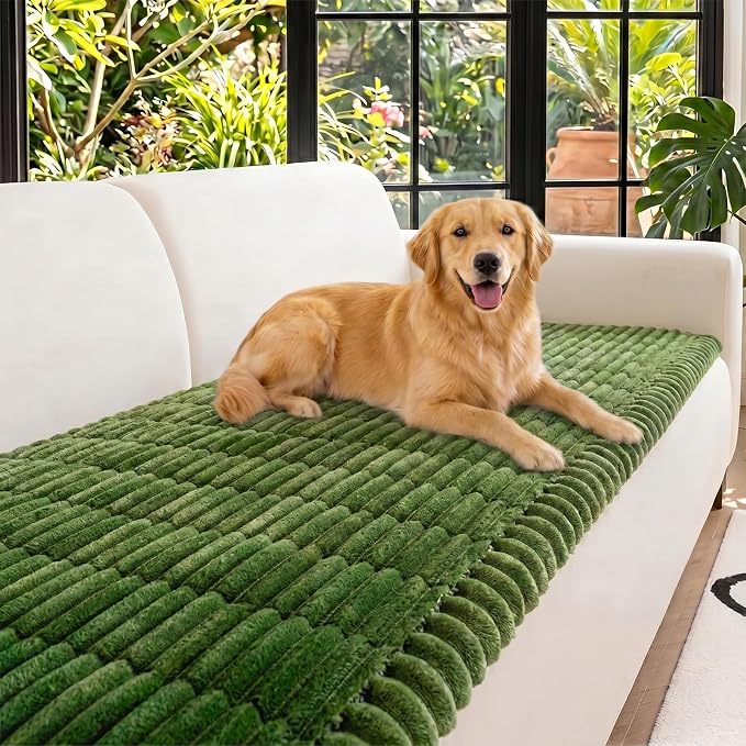 NILUOH Couch Cover for Dogs Washable, Non-Slip Sofa Protector 27.6"x82.7" | Dog Couch Cover, Soft Quilted Flannel, Scratch & Stain Resistant, Machine Washable, Suitable for Leather & Fabric Couch by NILUOH
