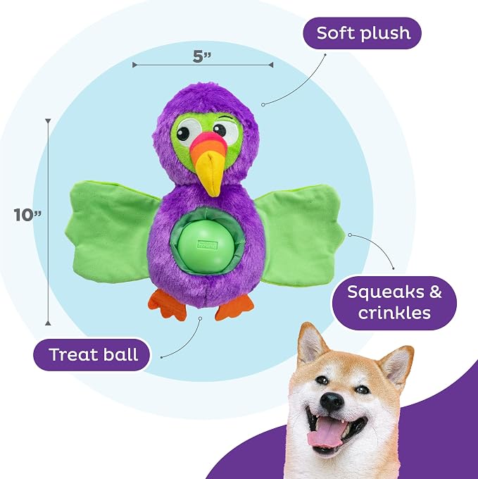 Outward Hound by Nina Ottosson Hide-Ablez Plush Dog Puzzle with Treat Ball, Toucan, Multicolored - Image 3
