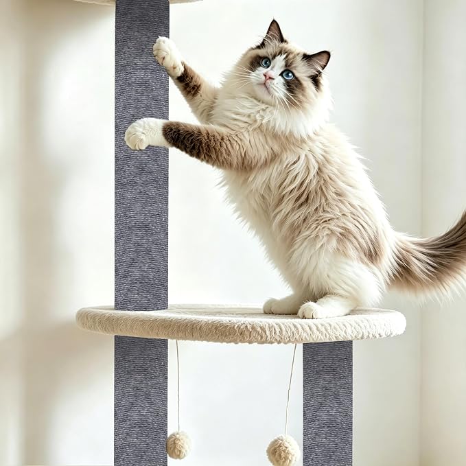 4Pcs Grey Cat Scratch Protector,11.8"x15.8" 4mm Scratch Pad for Cats | Trimable Cat Scratchers for Indoor Cats, Easy Peel Tab Self-Adhesive Guards for Couch Sofa Wall Cat Tree & Cat Wall Furniture - Image 7