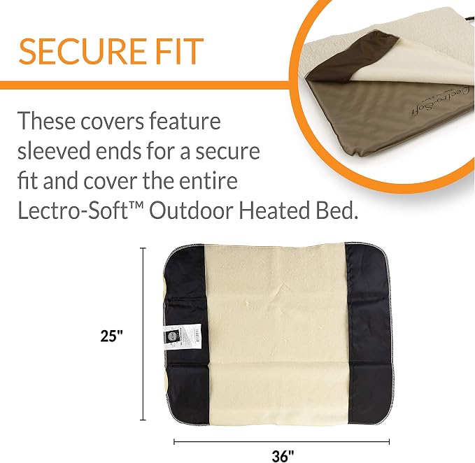K&H Heated Pad Cover, Lectro-Soft Large Outdoor Dog Bed Replacement Cover | Fits K&H Lectro-Soft Large Beds (Heated Bed Sold Separately), Machine Washable Fleece Cover, 36x25in - Image 3
