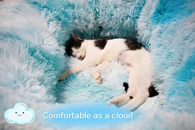 XxingSheep Extra Large Cat Tunnel Bed Plush Cat Cave for Indoor Cats | Soft plush fabric creates a warm and comfortable resting space - Image 3