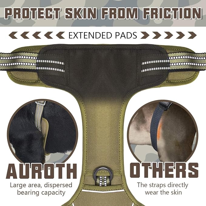 AUROTH Tactical Dog Harness for Small Medium Dogs No Pull Adjustable Pet Harness Reflective K9 Working Training Easy Control Pet Vest Military Service Dog Harnesses Army Yellow S | No Choke, Heavy Duty, Reflective, Military K9, Adjustable, Handle, Easy... - Image 7