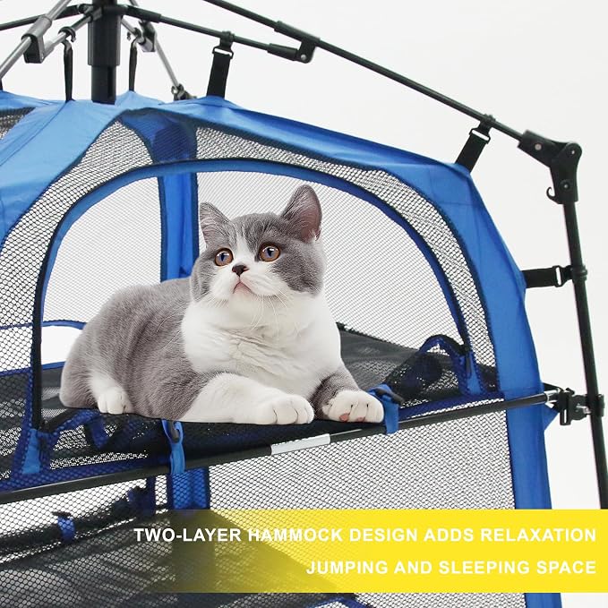Cat Tower Tent,Outdoor Patio Cat Enclosures with Breathable Mesh,Indoor Playpen Portable Exercise Tent - Image 4