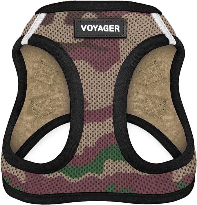 Voyager Step-in Air Dog Vest Harness - Army, Large | 18- 20.5" in Chest, Reflective Bands, All Weather Breathable Air Mesh, Cats Compatible, Lightweight, Fast Drying by BestPetSuppliesLLC