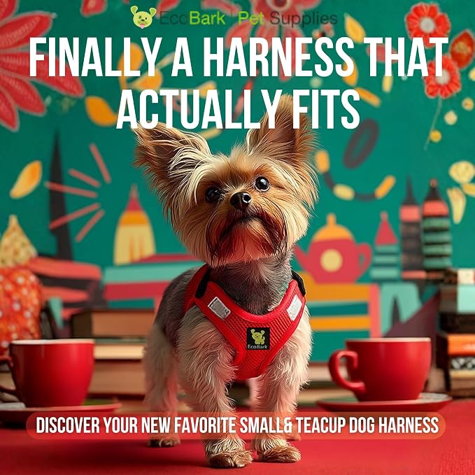 EcoBark Adjustable Step in Dog Harness, Double Padded Vest, X Large, Red | Rapid Fastener, Super Comfort Breathable Eco Friendly Recycled Mesh, No Choke Vest for Outdoor Walking, Running & Hiking - Image 2
