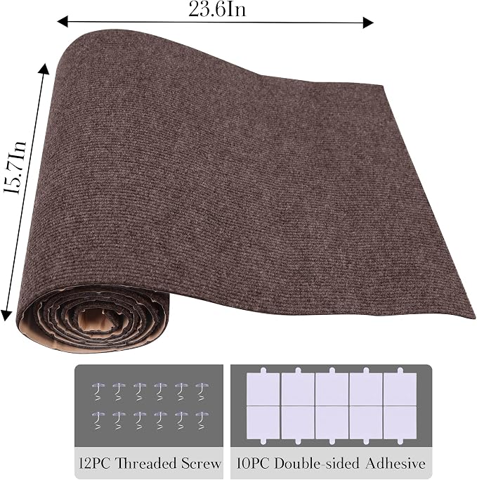15.7'' x 23.6'' Cat Scratch Furniture Protector Cat Wall Scratcher Mat AdhesiveTrimmable Cloth Couch Anti-Scratch Cover DIY Climb Couch Protector from Claws, Replacement Pads，Brown - Image 6