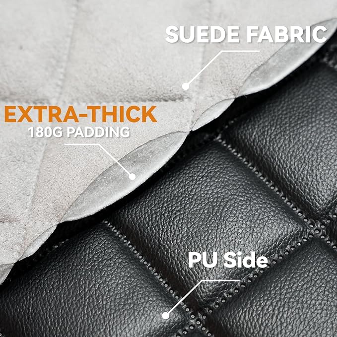 Dog Car Front Seat Cover,PU Leather Car Seat Cover for Pets & Humans,Black | Waterproof,Nonslip,Anti-Scratch,Heavy-Duty Captain Seat Protector Fits Most Cars, Trucks, SUVs，Minivans - Image 5