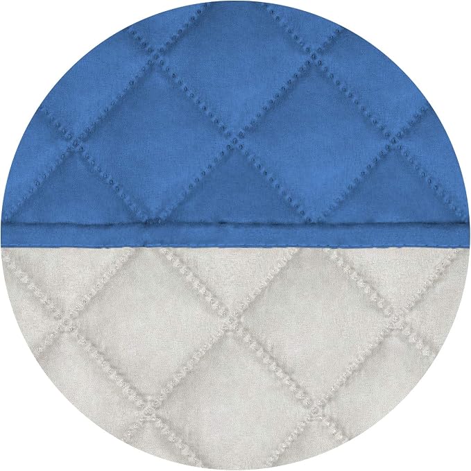PureFit Reversible Quilted Sofa Cover, Water Resistant Medium Slipcover Furniture Protector, Washable Couch Cover with Non Slip Foam and Elastic Straps for Kids, Dogs, Pets (Loveseat, Blue/Ivory) | Blue/Ivory, Water Resistant Couch Protector, Washable ... - Image 5