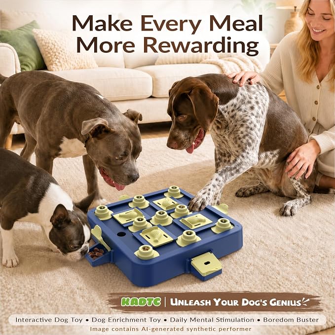 KADTC Dog Chess Puzzle Toy, 3-Levels, Mental Stimulation for Smart Dogs | Large size. Beginner-to-Advanced challenge beats boredom, burns energy, builds focus, slows eating, rewards sharper thinking. - Image 9
