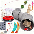 12pcs Cat Tunnel Set Large Collapsible Pet Tunnel Tube S-Shaped Maze Cats Indoor Cat Toy with Stick Pet Blanket Turntable Toy Balls Mice Fish and Noise Paper Ball Kitten Exercise Play by Unknown